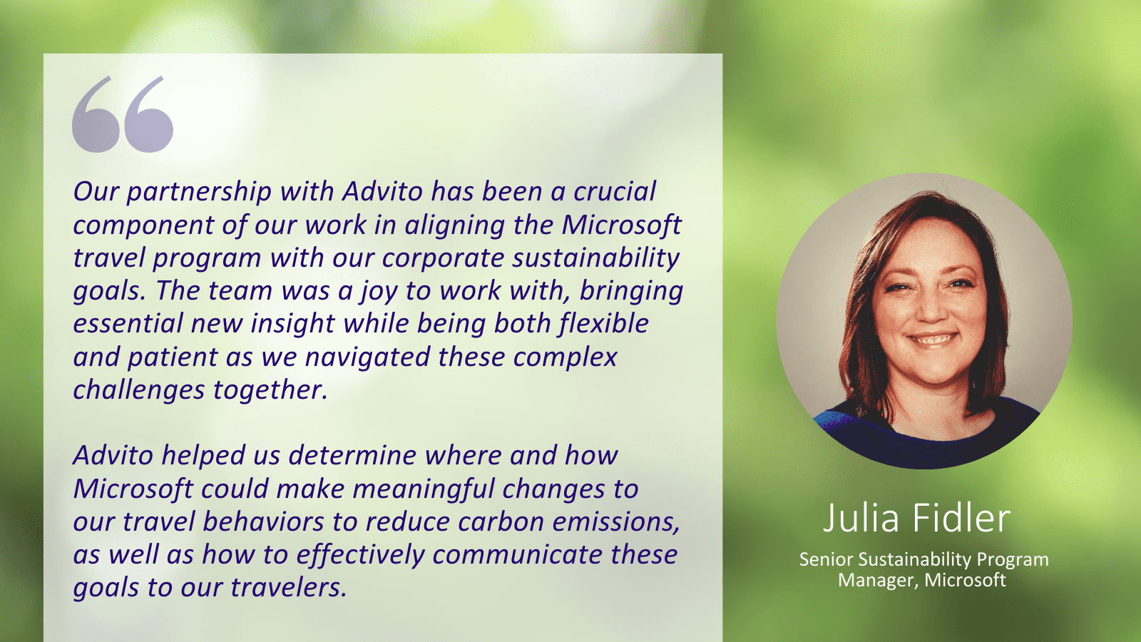 Julia Fidler Quote Sustainable Collaboration Case Study